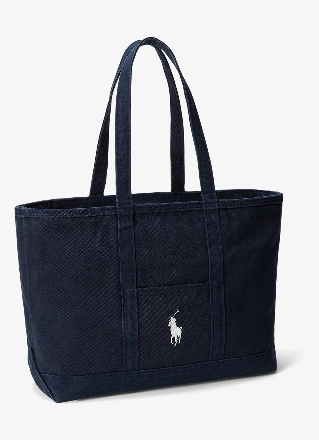Ralph Lauren Shopper van canvas met logoborduring - detail navy/navy / donkerblauw