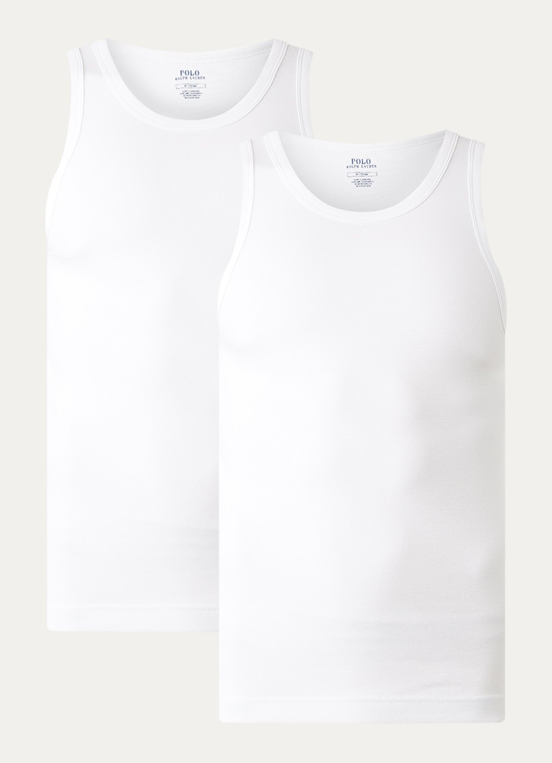 Ralph Lauren Singlet van katoen met logo in 2-pack - voorkant 2 wit