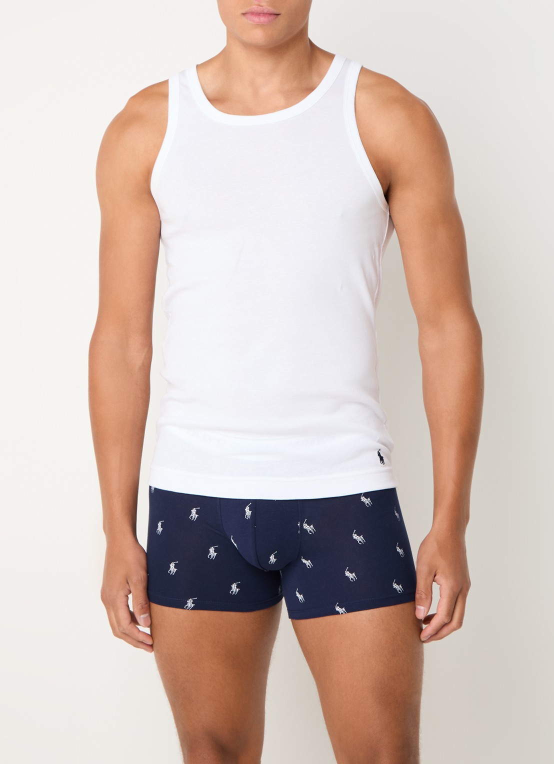 Ralph Lauren Singlet van katoen met logo in 2-pack - voorkant 3 wit