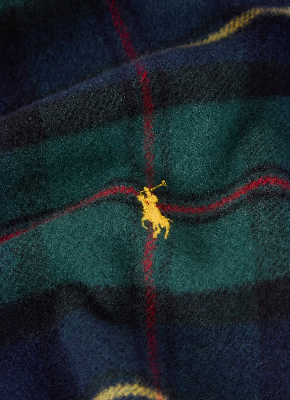 Ralph Lauren Sjaal in kasjmierblend met ruitdessin 190 x 30 cm - detail 3 groen