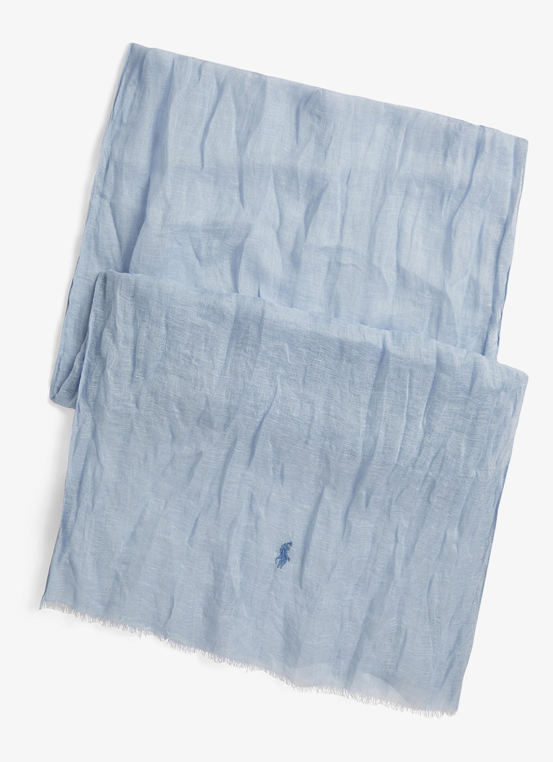 Ralph Lauren Sjaal van linnen - voorkant chambray / blauw