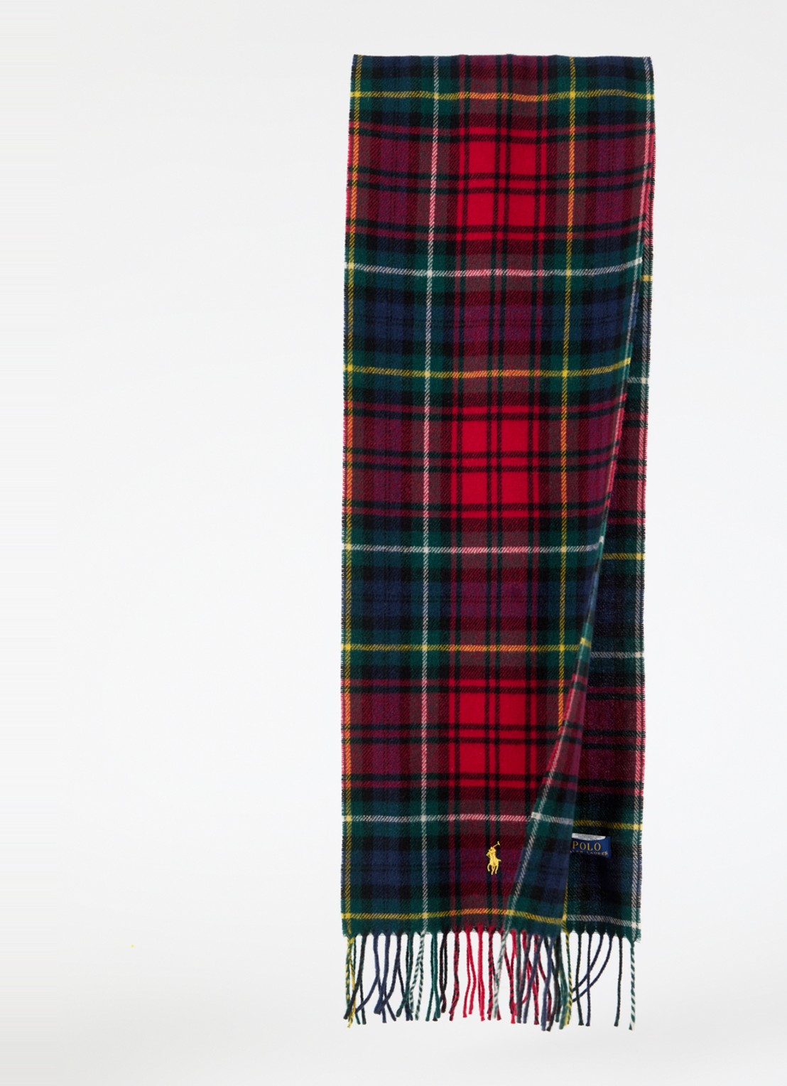 Ralph Lauren Sjaal van wol met ruitdessin 175 x 30 cm - detail red multi / rood