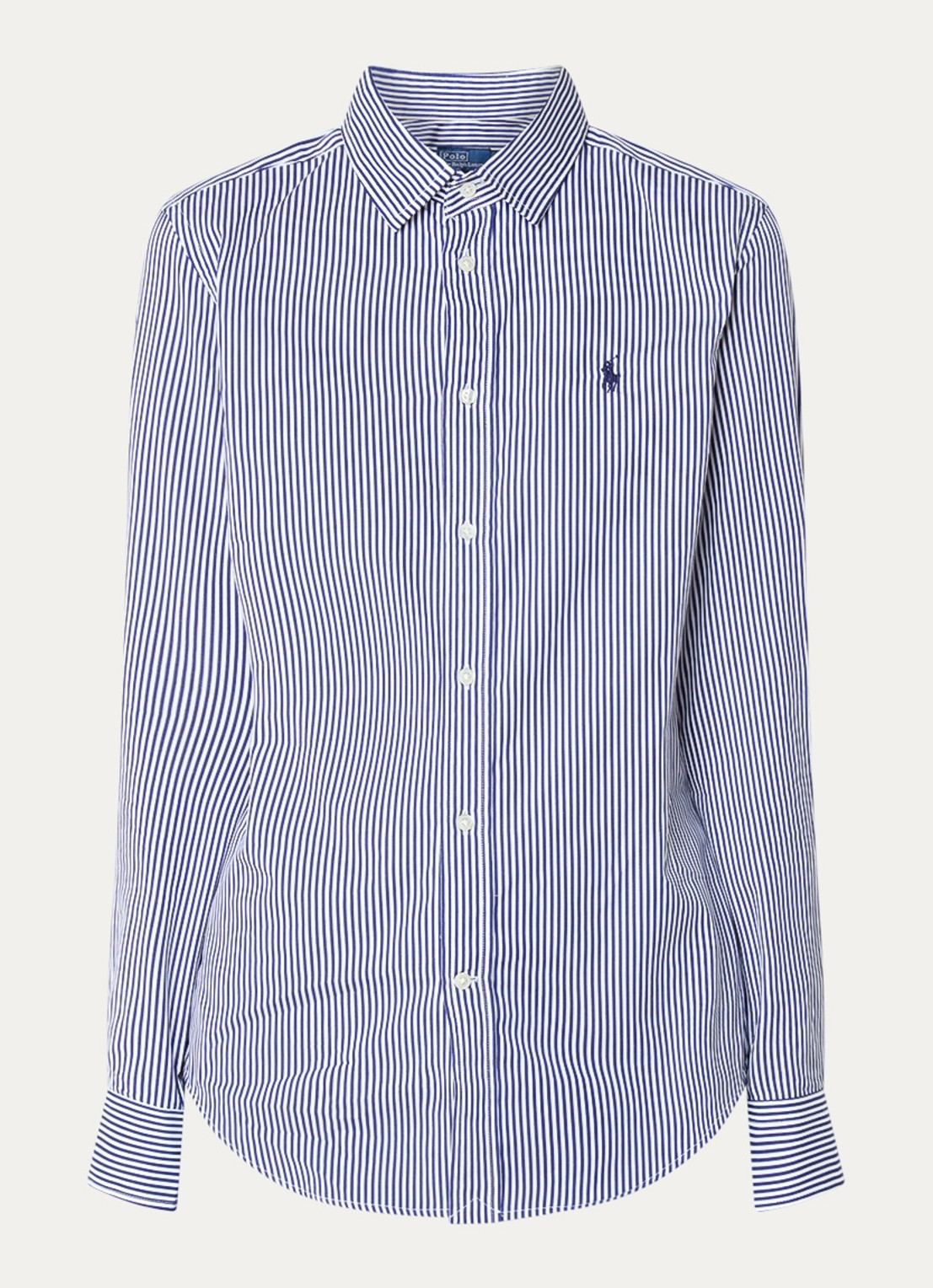 Ralph Lauren Slim fit blouse van katoen - voorkant 3 donkerblauw