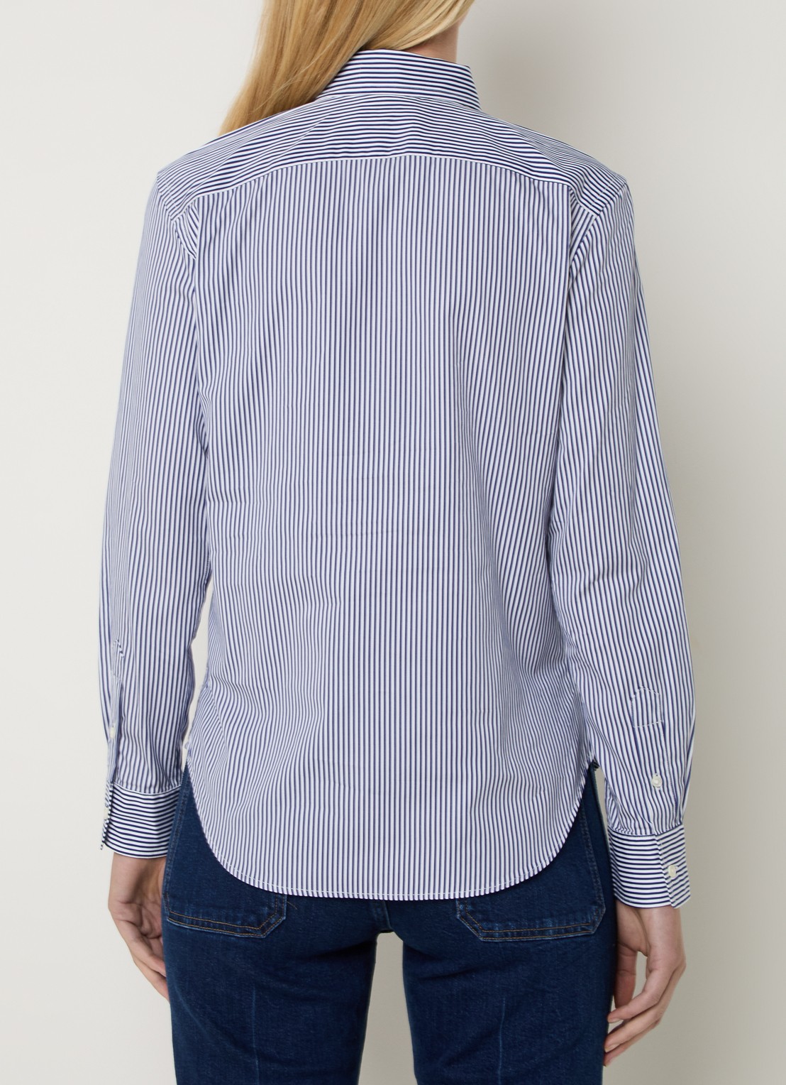 Ralph Lauren Slim fit blouse van katoen - achterkant 2 donkerblauw