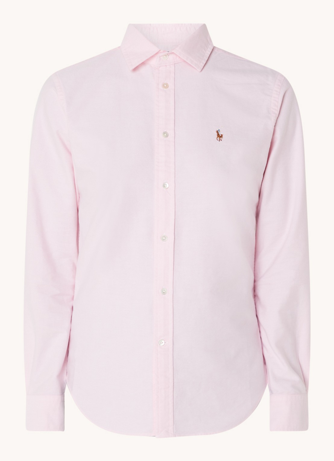 Ralph Lauren Slim fit blouse van katoen - voorkant 3 lichtroze