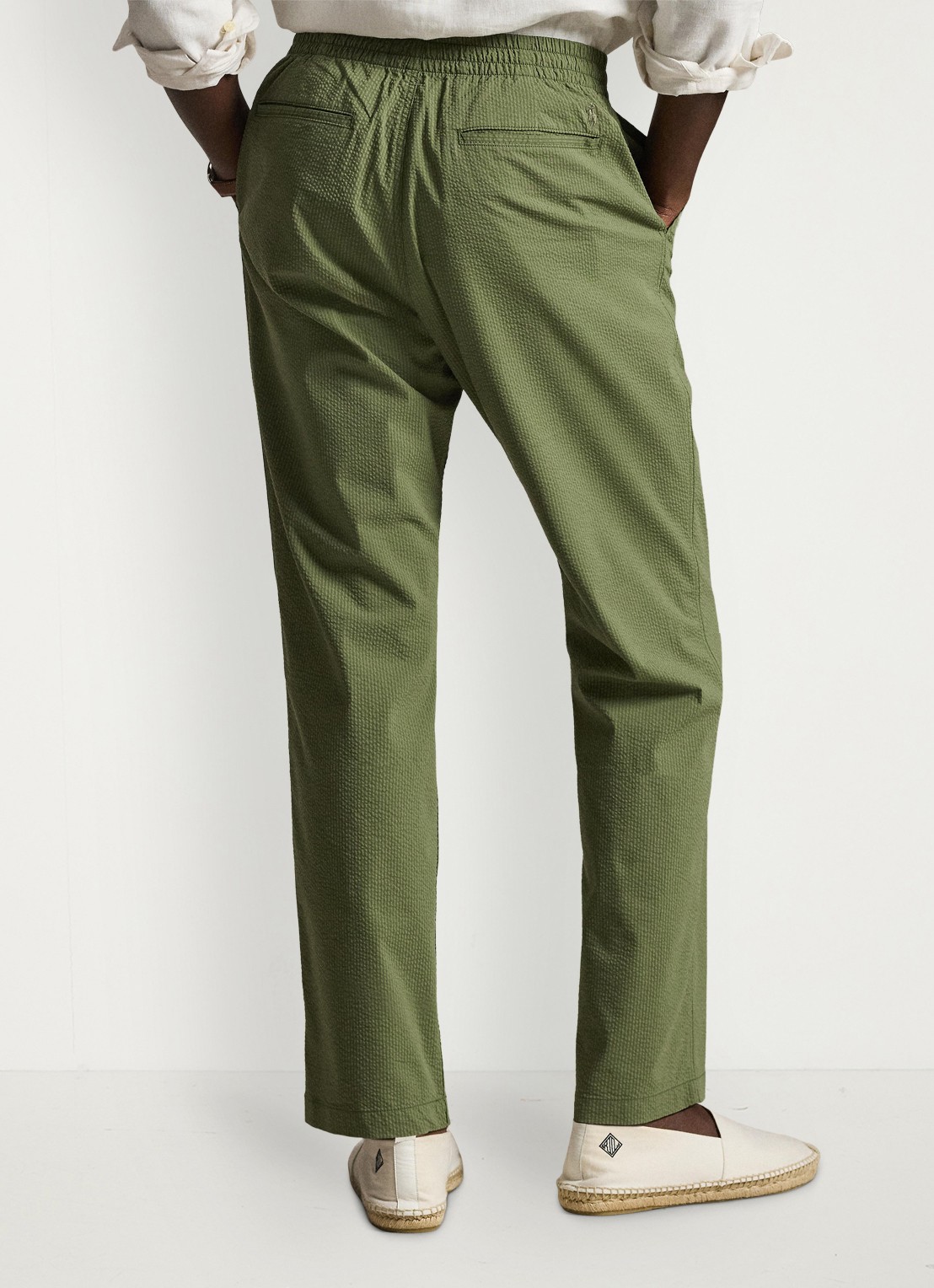 Ralph Lauren Slim fit broek met steekzakken - achterkant 7 supply olive / olijfgroen