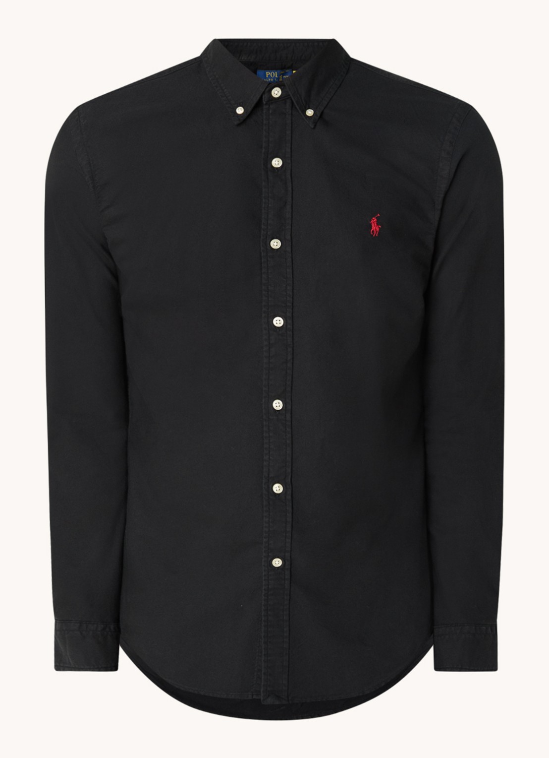 Ralph Lauren Slim fit button down-overhemd van katoen - voorkant 2 polo black
