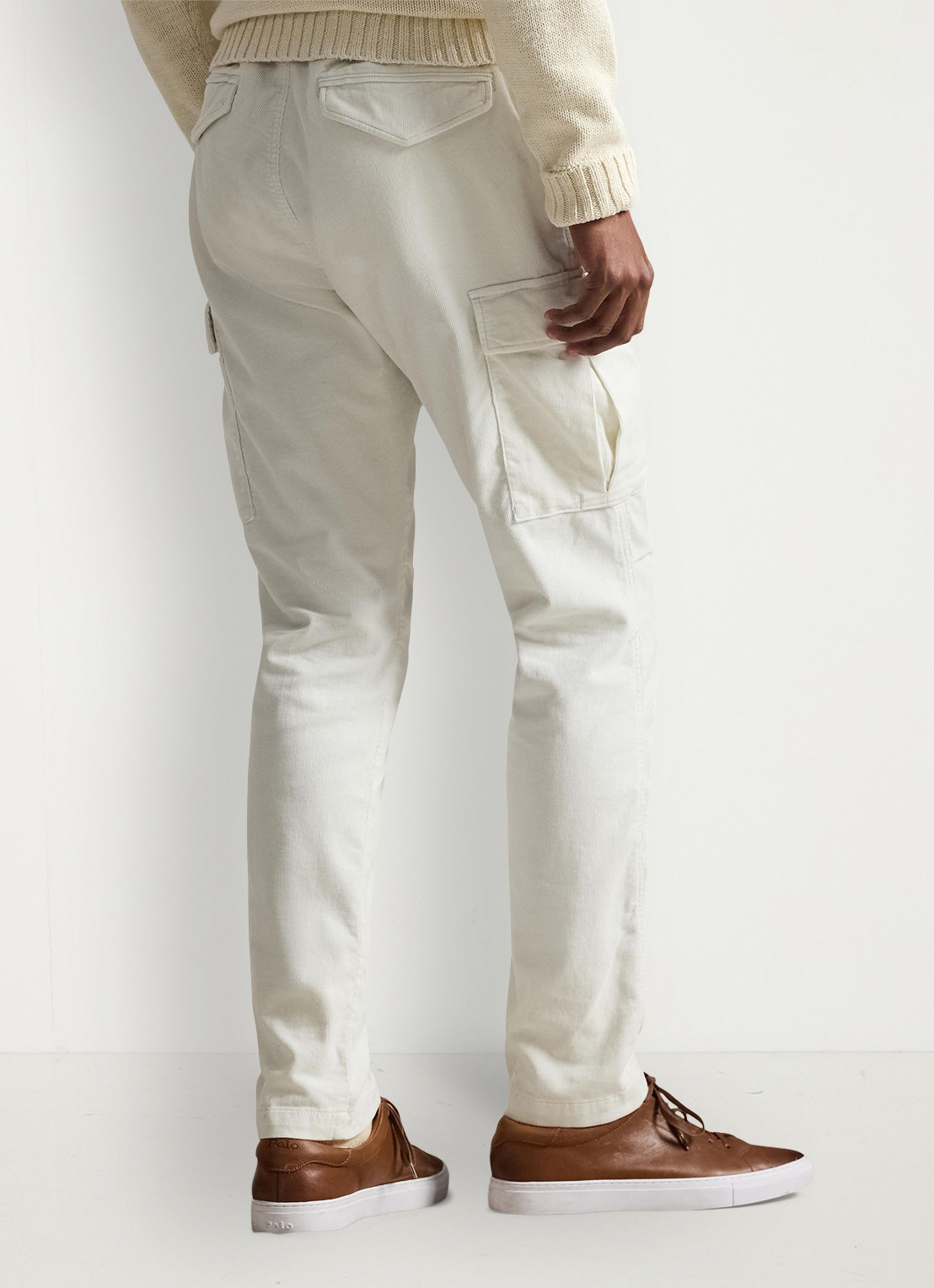 Ralph Lauren Slim fit cargobroek van corduroy - achterkant 5 antique cream / creme