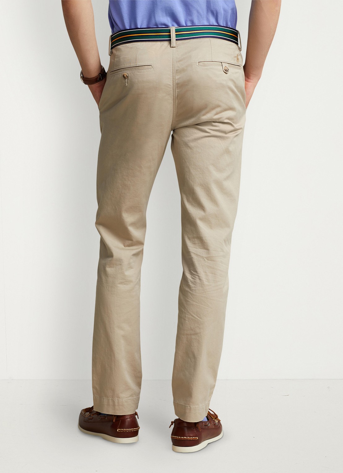 Ralph Lauren Slim fit chino met stretch - achterkant 3 khaki tan / beige