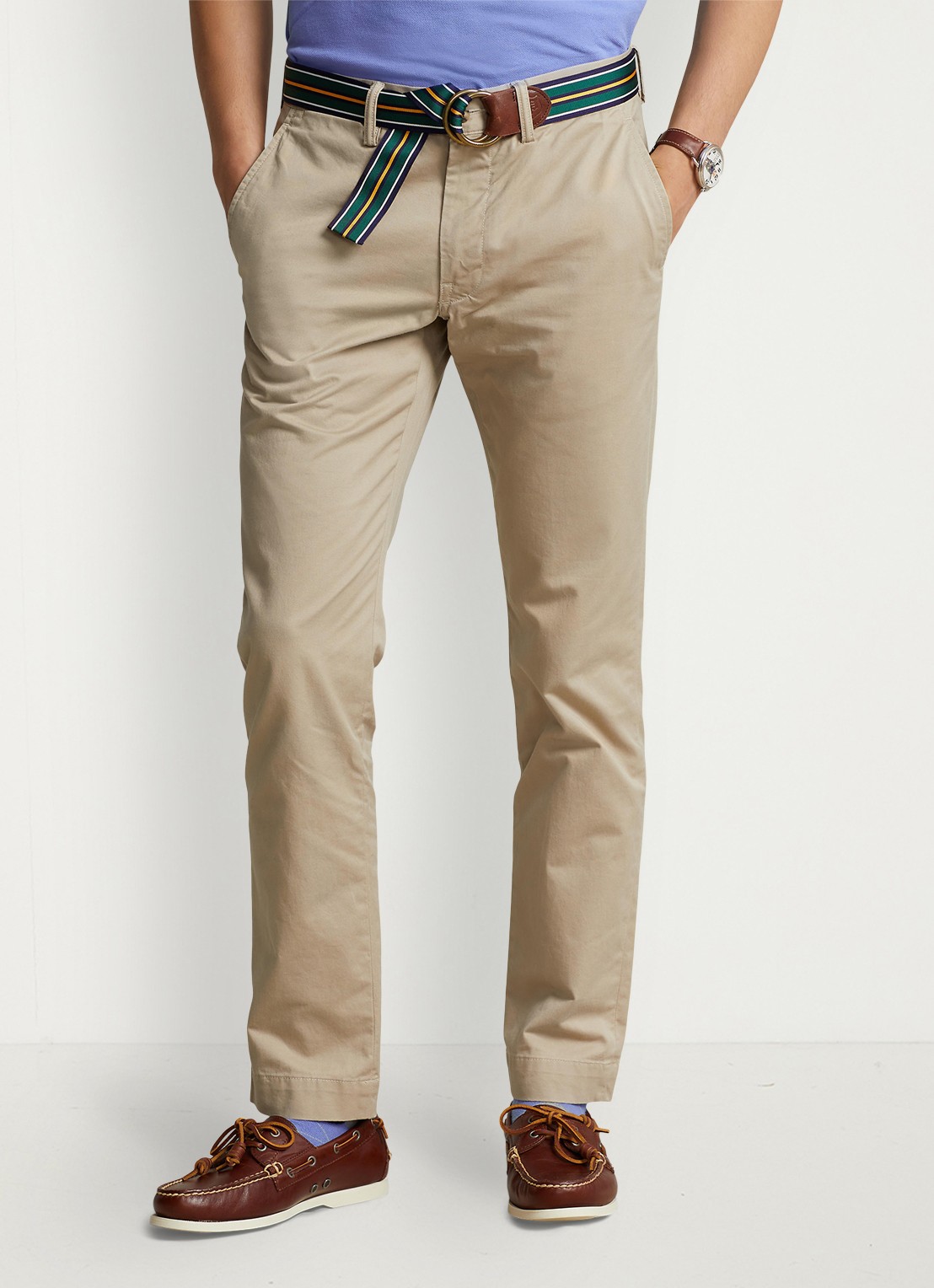 Ralph Lauren Slim fit chino met stretch - detail khaki tan / beige