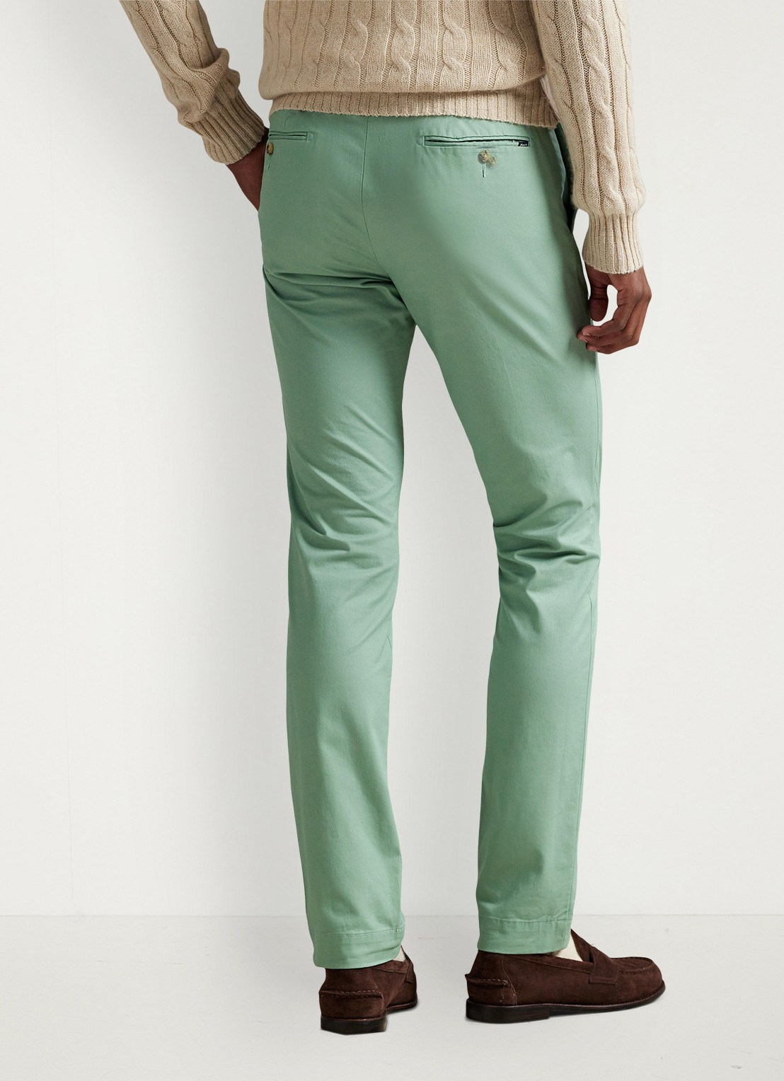 Ralph Lauren Slim fit chino met stretch - achterkant 5 faded mint / groen