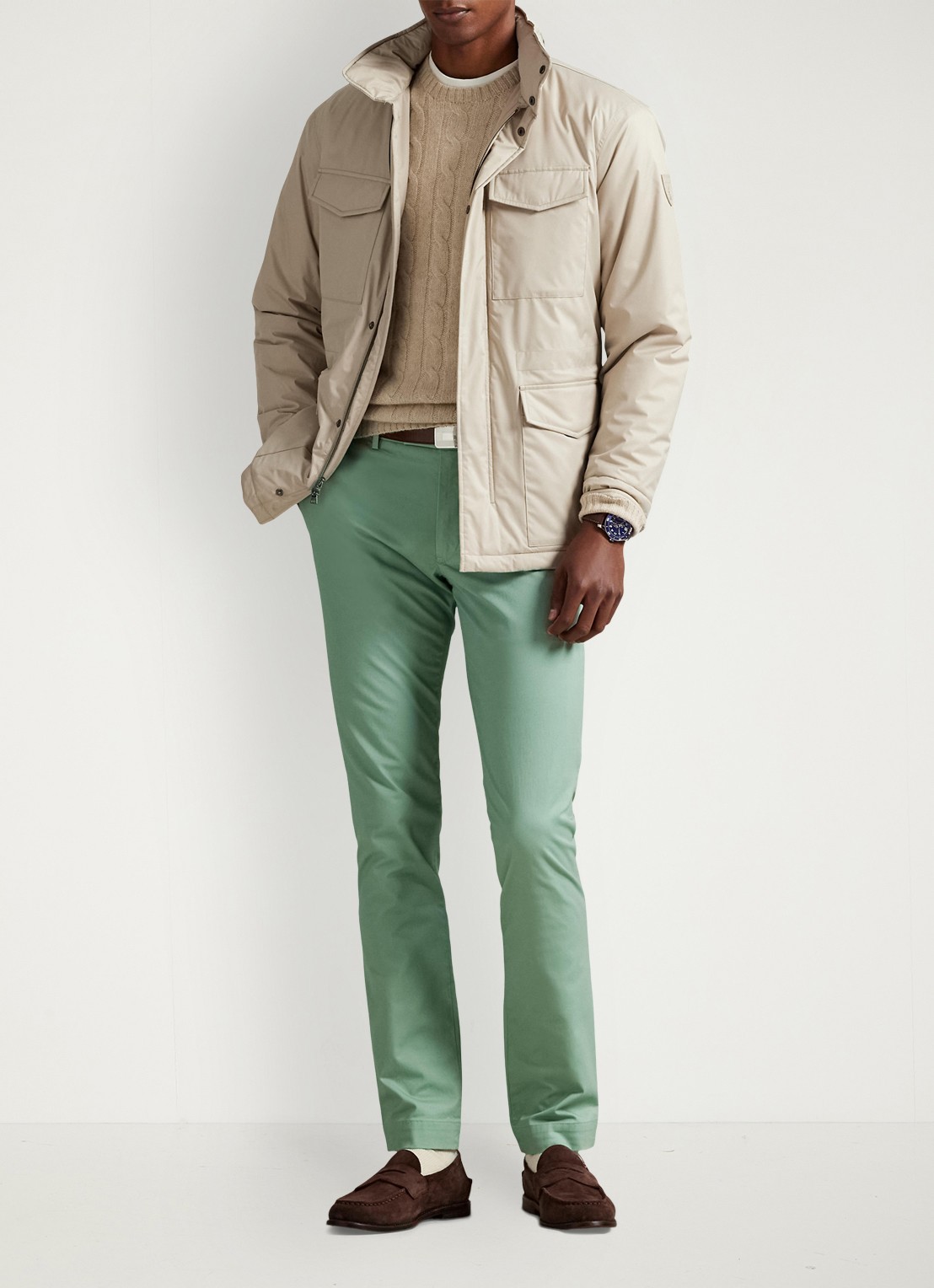 Ralph Lauren Slim fit chino met stretch - voorkant 2 faded mint / groen