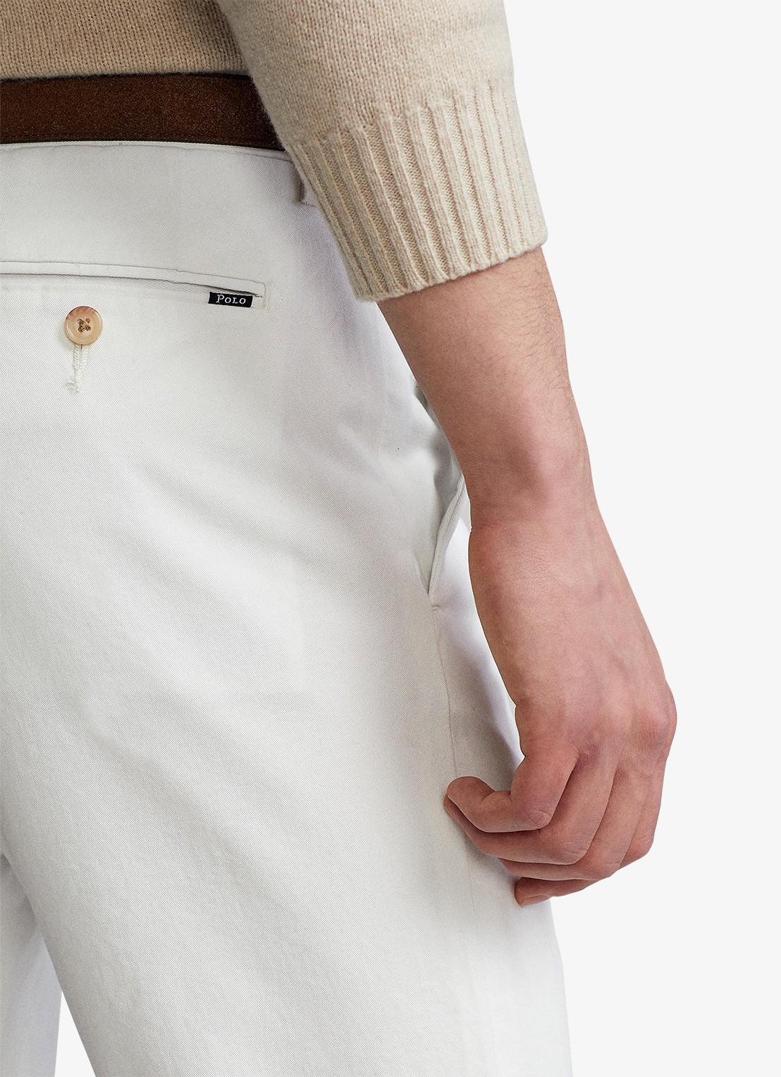 Ralph Lauren Slim fit chino met stretch - detail 5 deckwash white / wit
