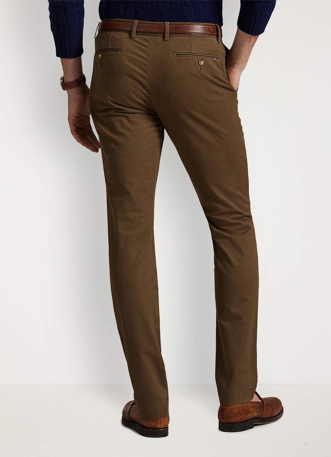 Ralph Lauren Slim fit chino met stretch - achterkant 5 chestnut / bruin