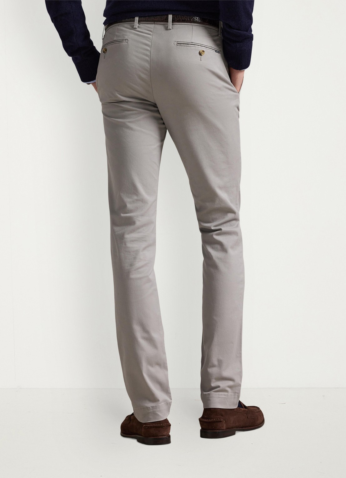 Ralph Lauren Slim fit chino met stretch - achterkant 6 grey fog / grijs