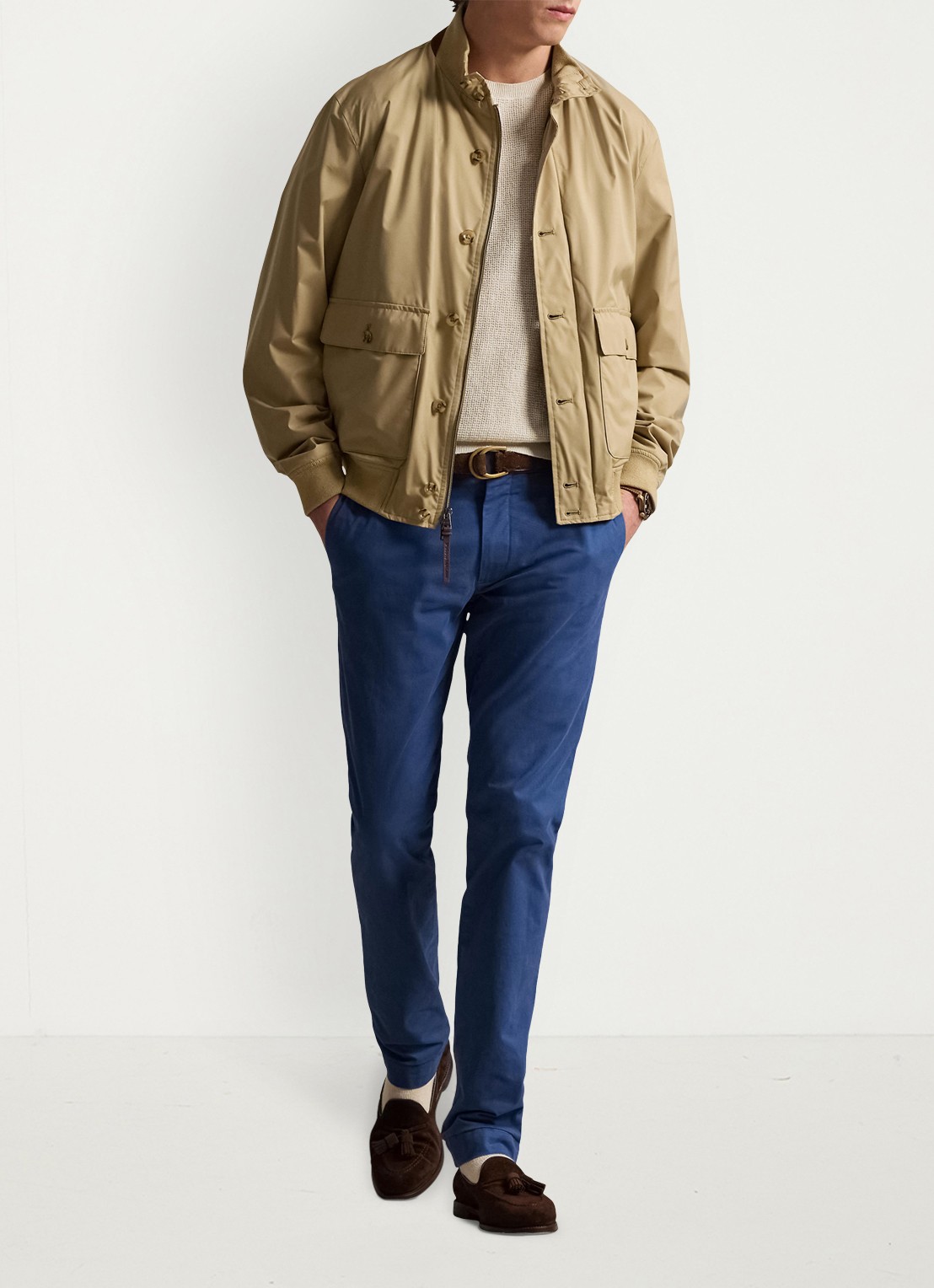 Ralph Lauren Slim fit chino met stretch - voorkant 2 night navy / donkerblauw