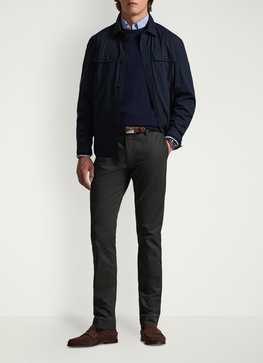 Ralph Lauren Slim fit chino met stretch - voorkant 3 deep grey / donkergrijs