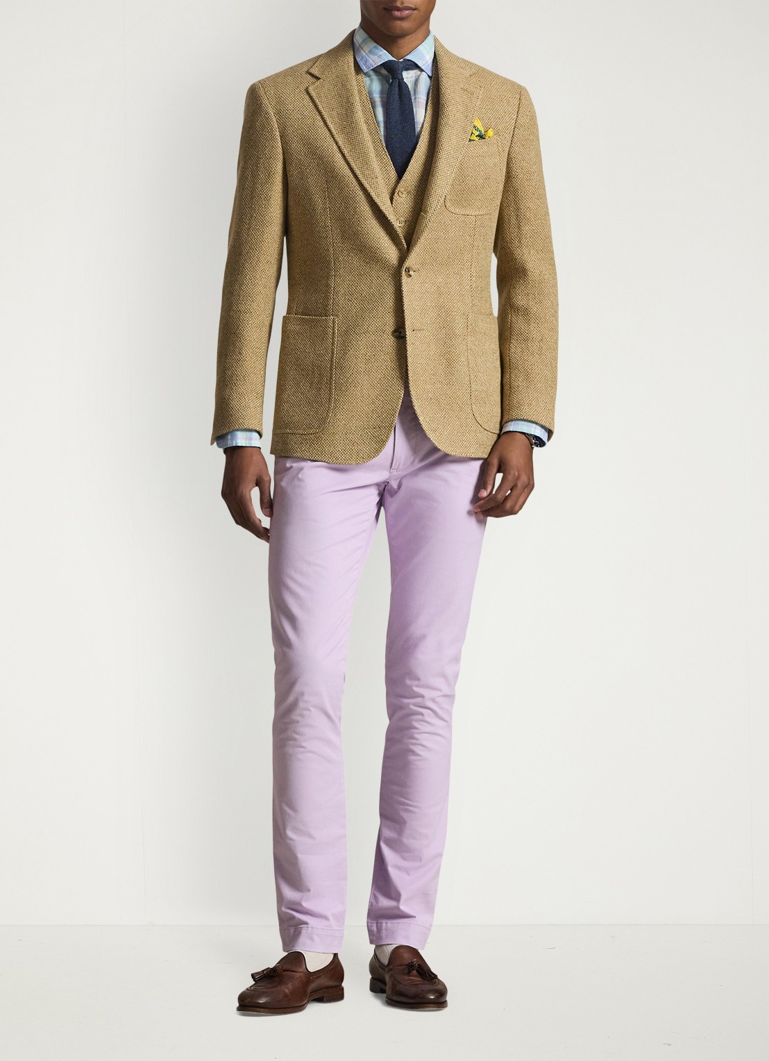 Ralph Lauren Slim fit chino met stretch - voorkant 5 spring iris / paars