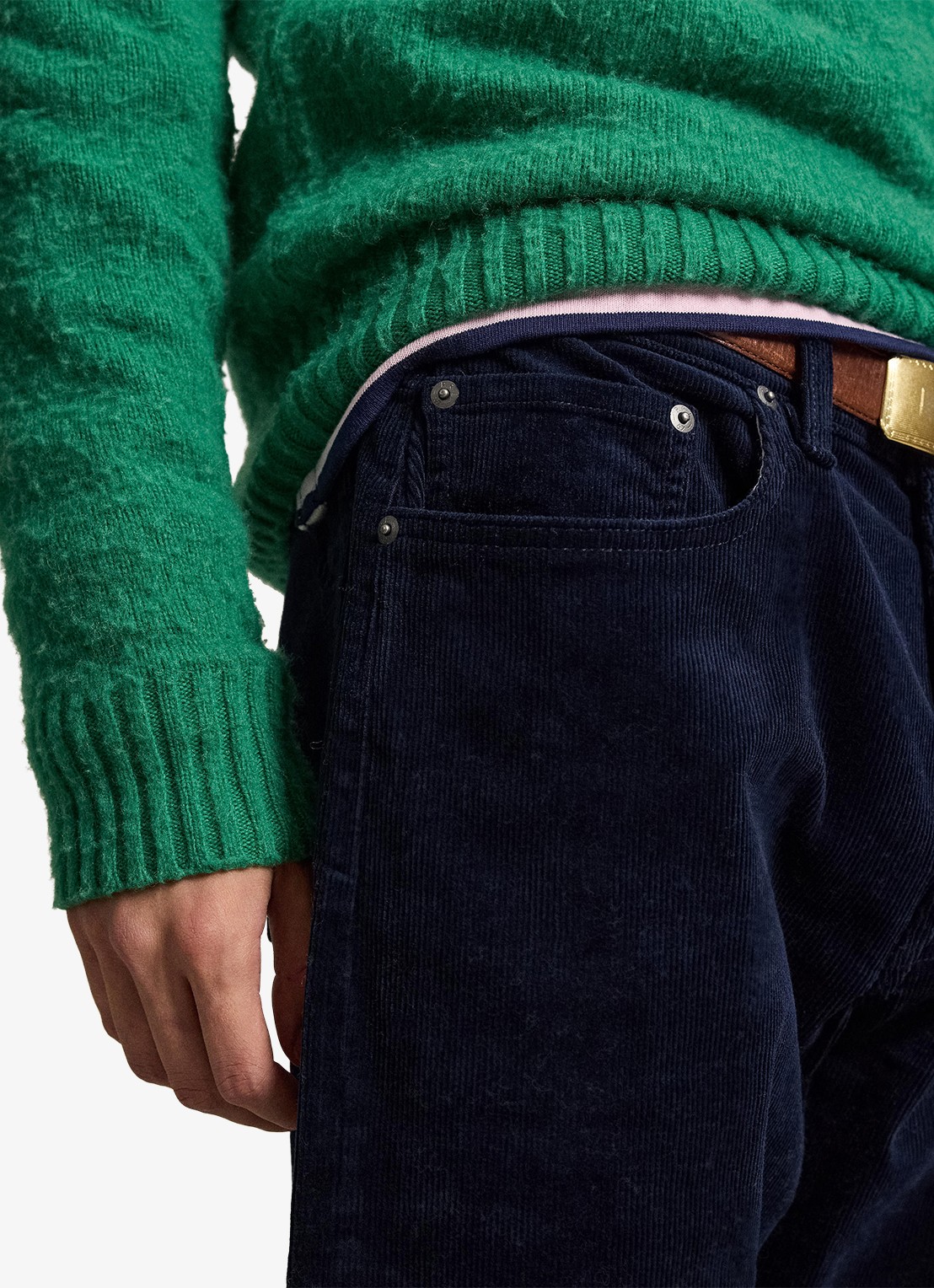 Ralph Lauren Slim fit chino van corduroy - detail 3 aviator navy / donkerblauw
