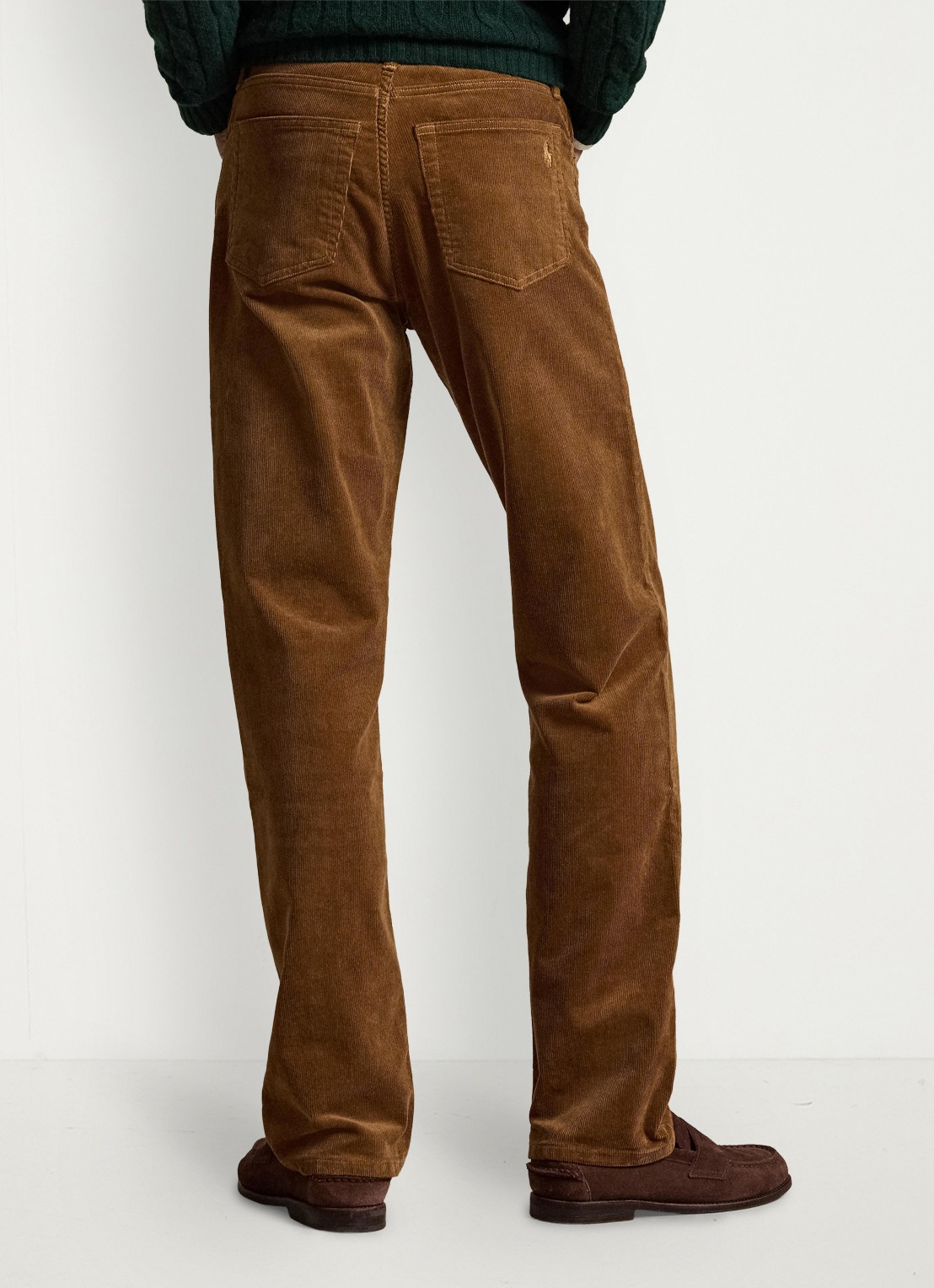 Ralph Lauren Slim fit chino van corduroy - achterkant sepia / bruin