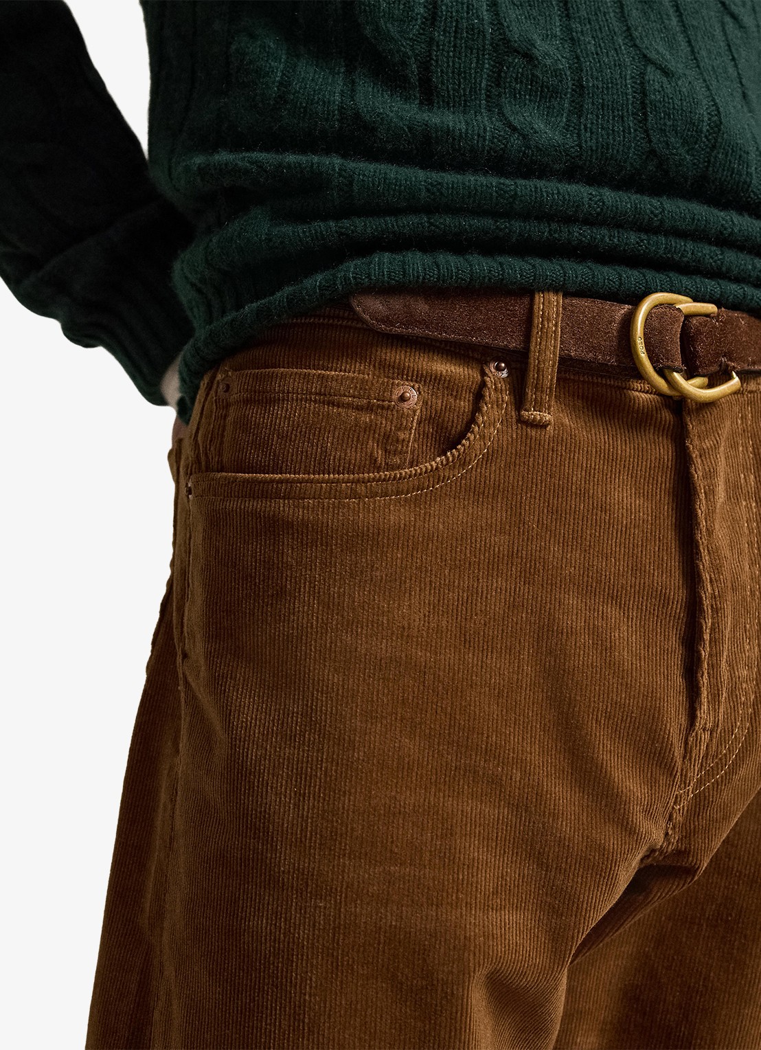 Ralph Lauren Slim fit chino van corduroy - detail 4 sepia / bruin