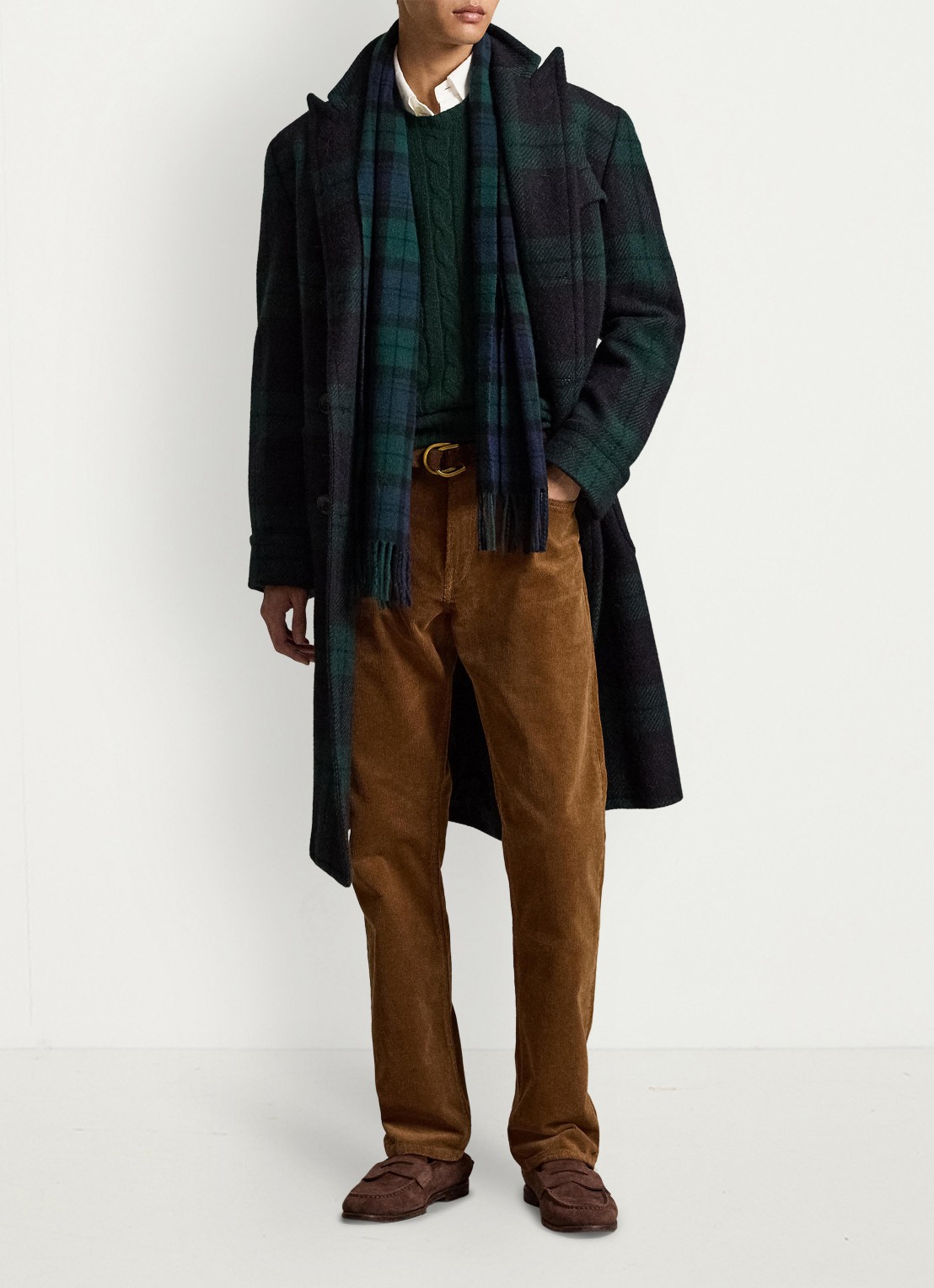 Ralph Lauren Slim fit chino van corduroy - voorkant 2 sepia / bruin