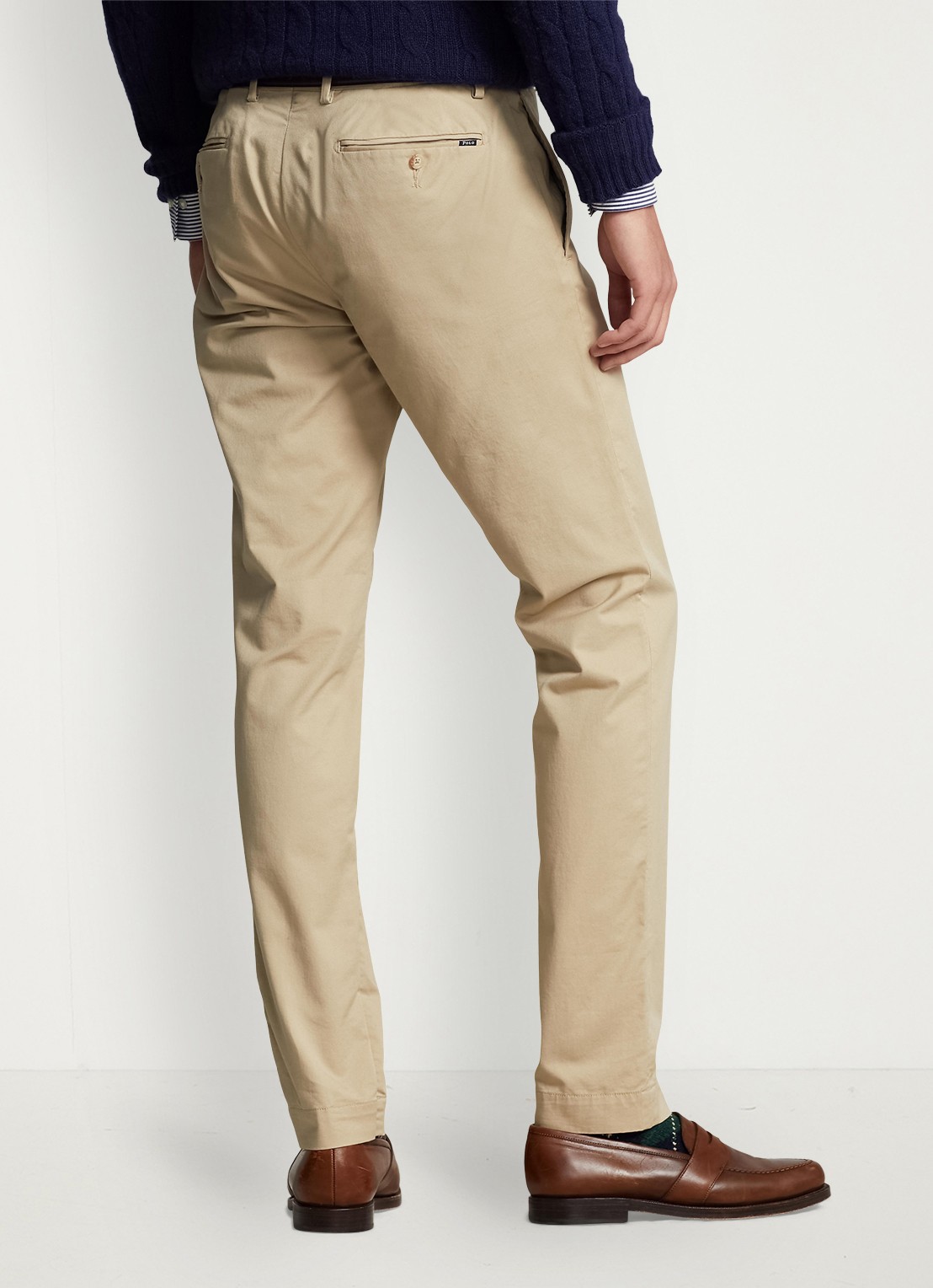 Ralph Lauren Slim fit chino van twill met stretch - achterkant 5 classic khaki