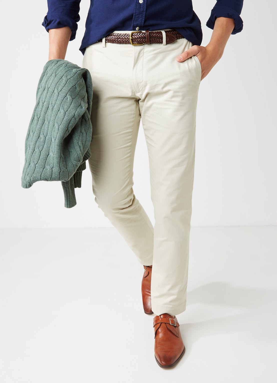 Ralph Lauren Slim fit chino van twill met stretch - detail 4 basic sand