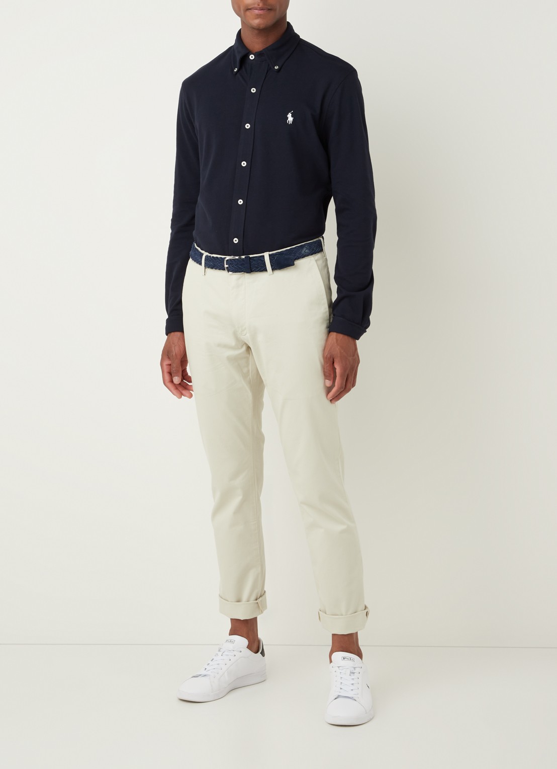 Ralph Lauren Slim fit chino van twill met stretch - voorkant 6 basic sand