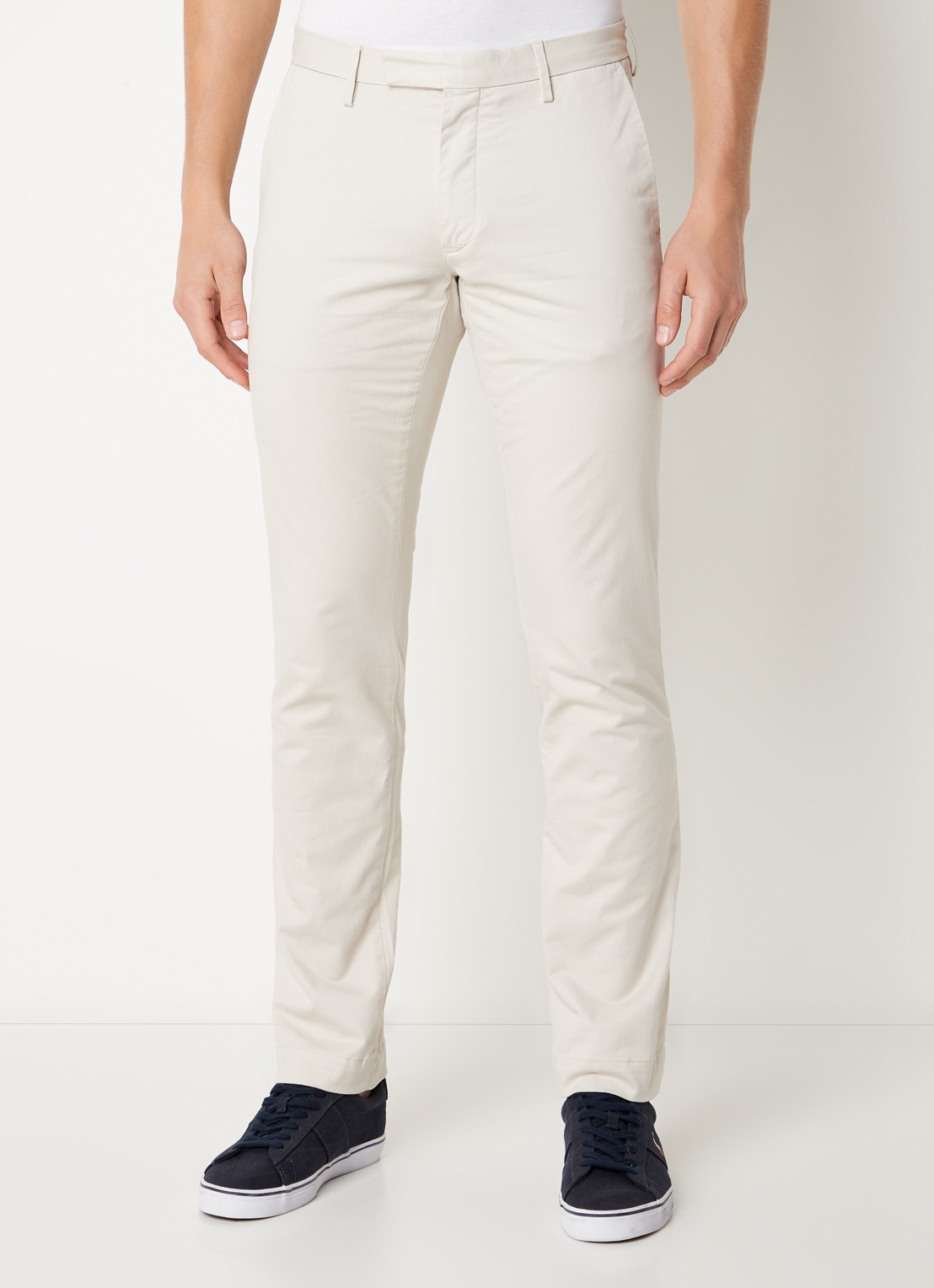 Ralph Lauren Slim fit chino van twill met stretch - detail soft grey