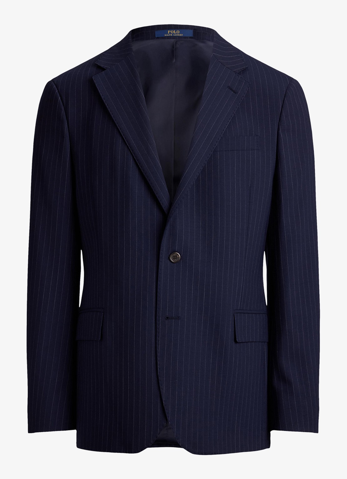 Ralph Lauren Slim fit colbert in wolblend met krijtstreep - voorkant 4 bright navy/grey-40ku
