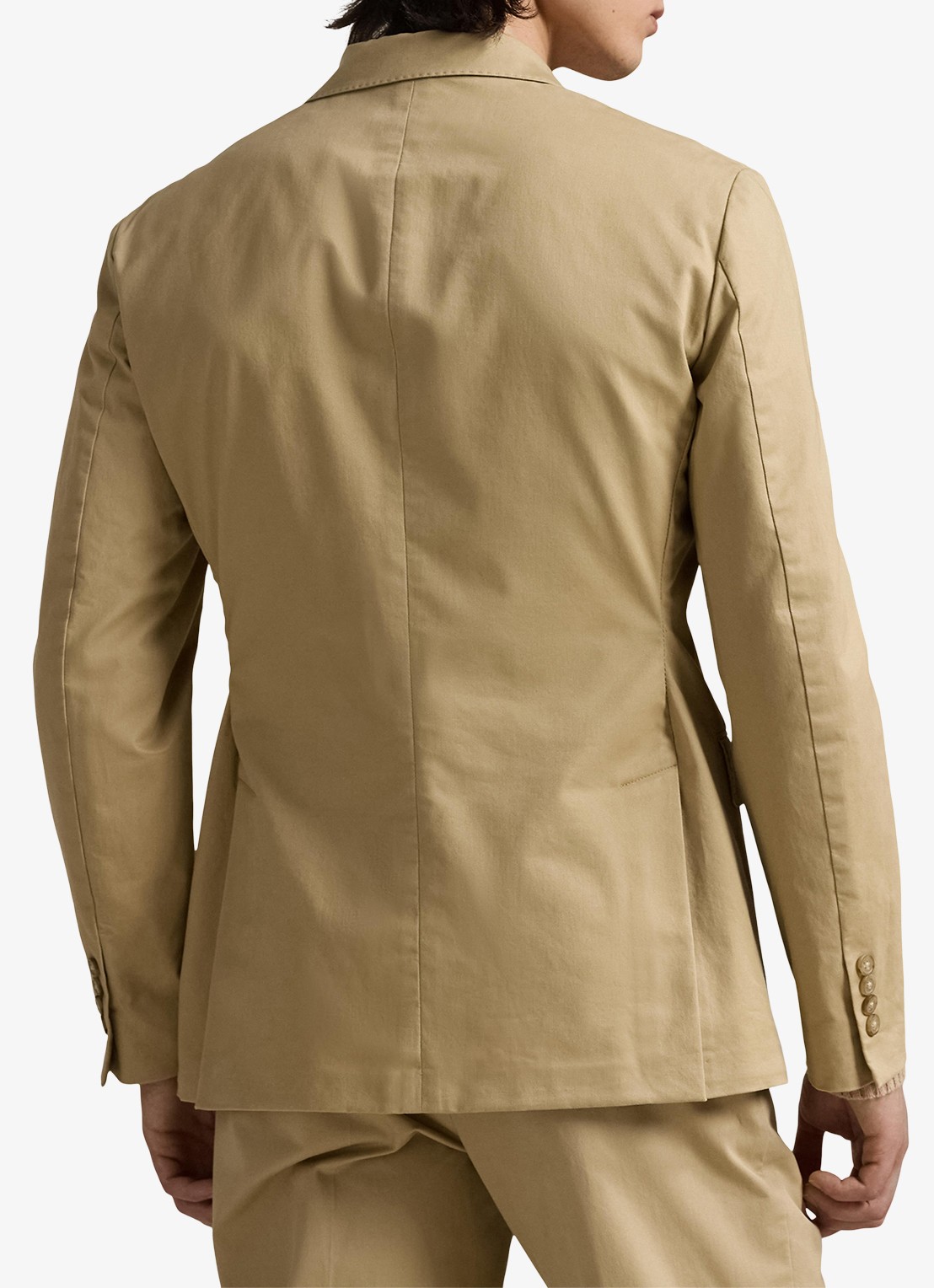 Ralph Lauren Slim fit colbert met klepzakken - achterkant 3 monument tan / beige
