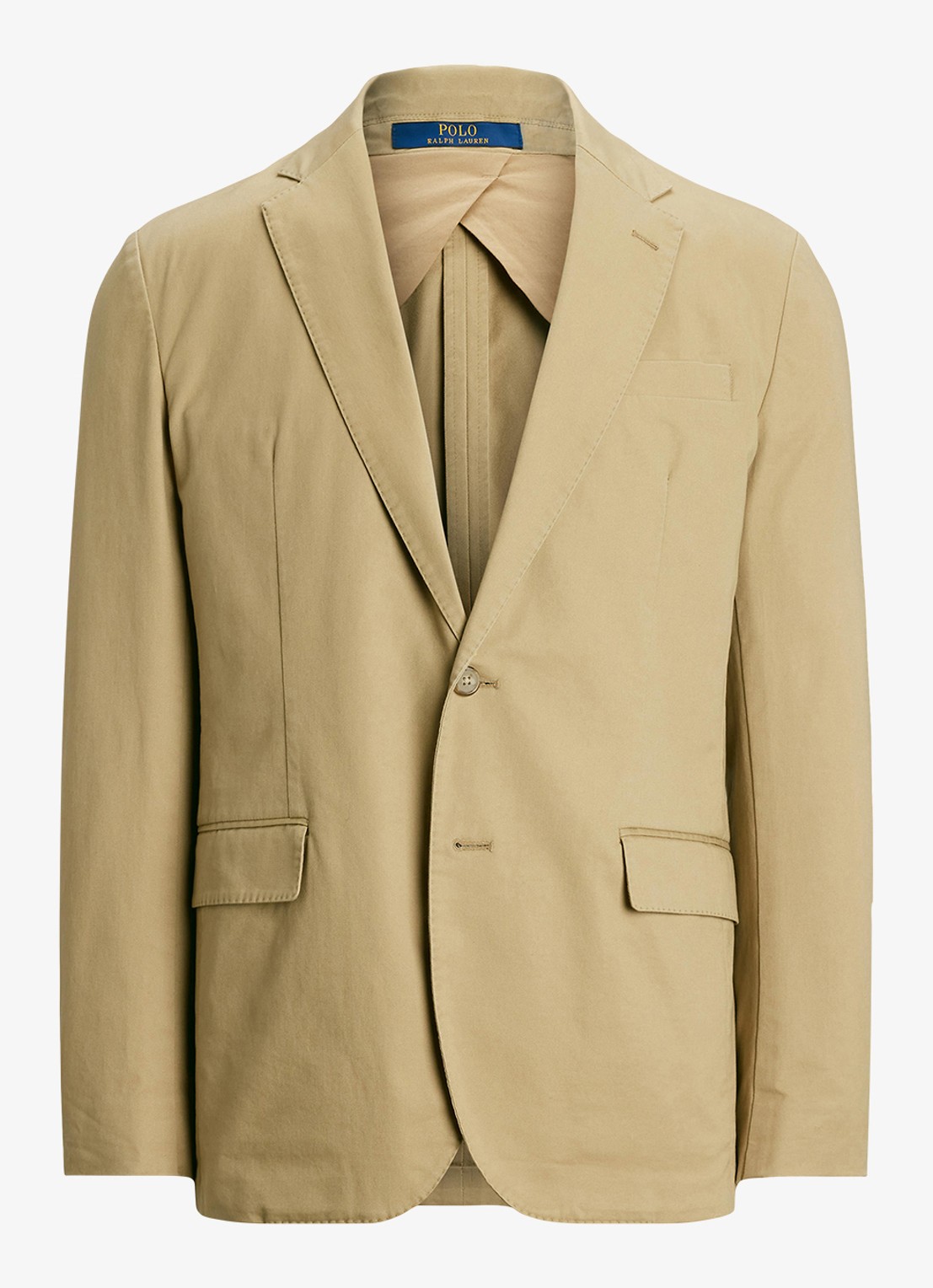 Ralph Lauren Slim fit colbert met klepzakken - voorkant monument tan / beige