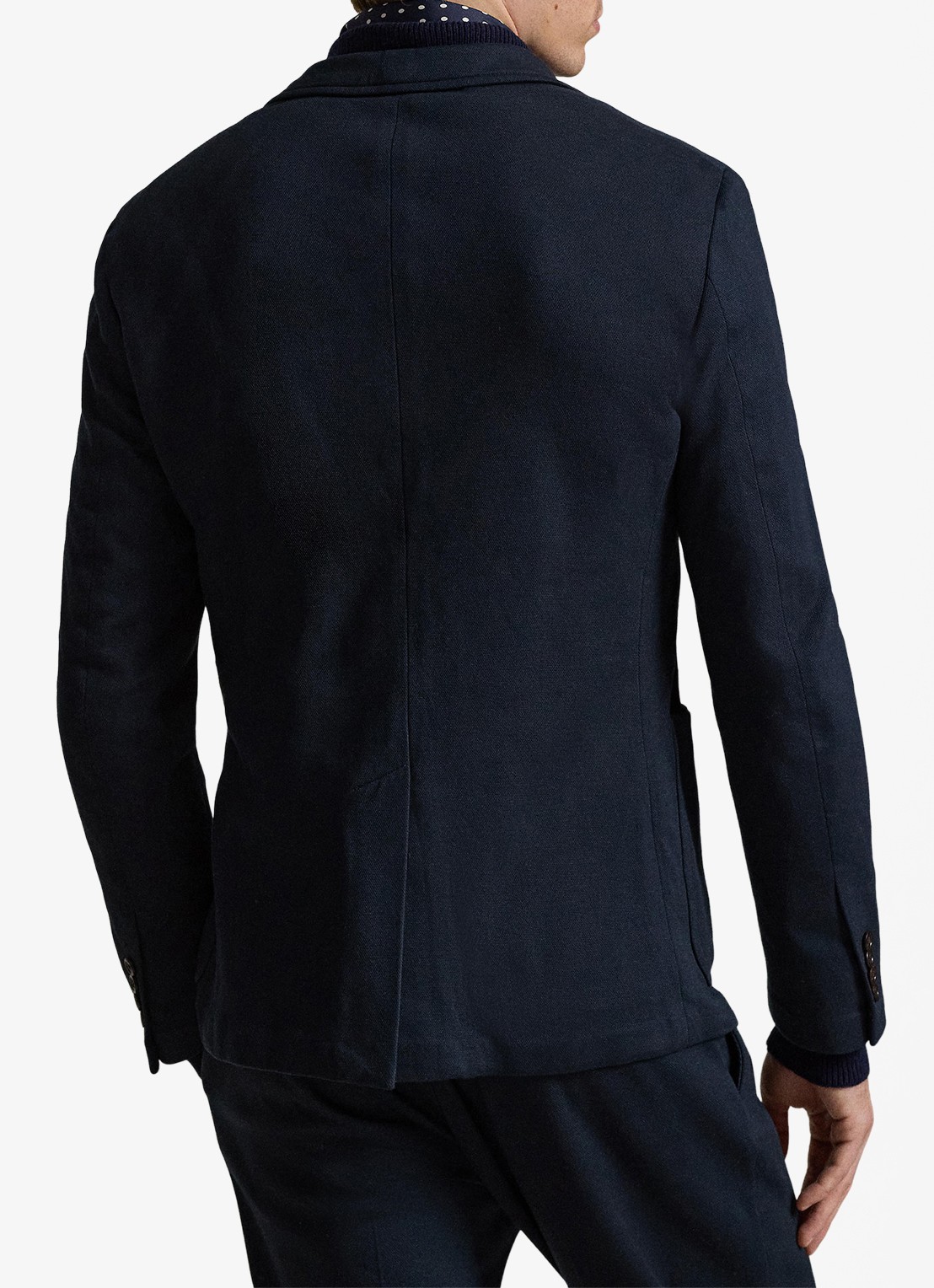 Ralph Lauren Slim fit colbert met opgestikte zakken - achterkant 3 navy-2wbt / blauw