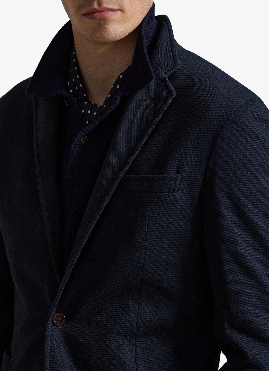 Ralph Lauren Slim fit colbert met opgestikte zakken - detail 2 navy-2wbt / blauw