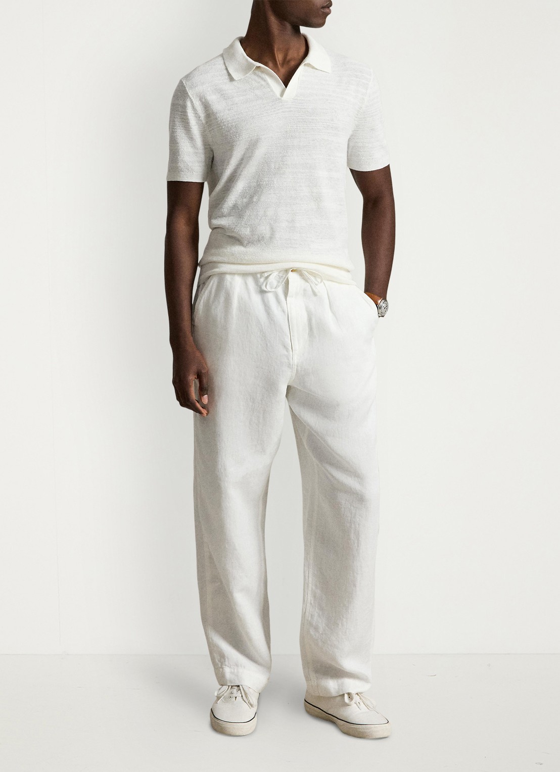 Ralph Lauren Slim fit fijngebreide polo in linnenblend - detail 3 undefined