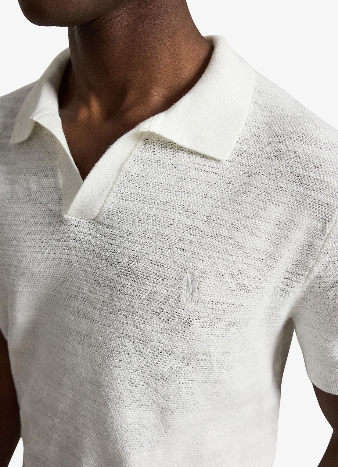 Ralph Lauren Slim fit fijngebreide polo in linnenblend - detail 4 undefined