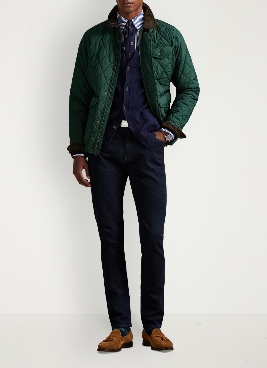Ralph Lauren Slim fit jeans met donkere wassing - voorkant 2 miller / indigo