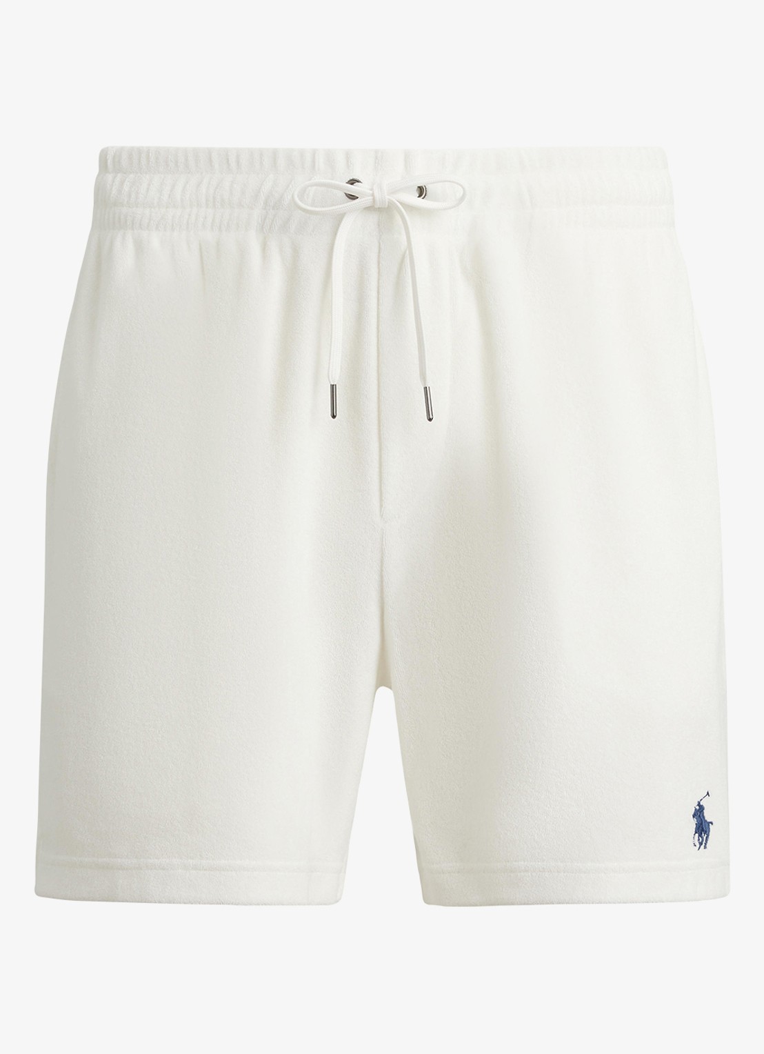 Ralph Lauren Slim fit korte broek van badstof met trekkoord - voorkant 4 white / wit