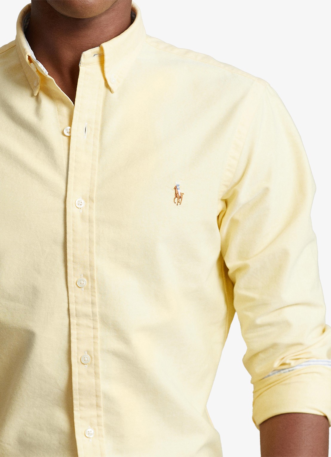 Ralph Lauren Slim fit overhemd met button down kraag - detail 2 yellow oxford