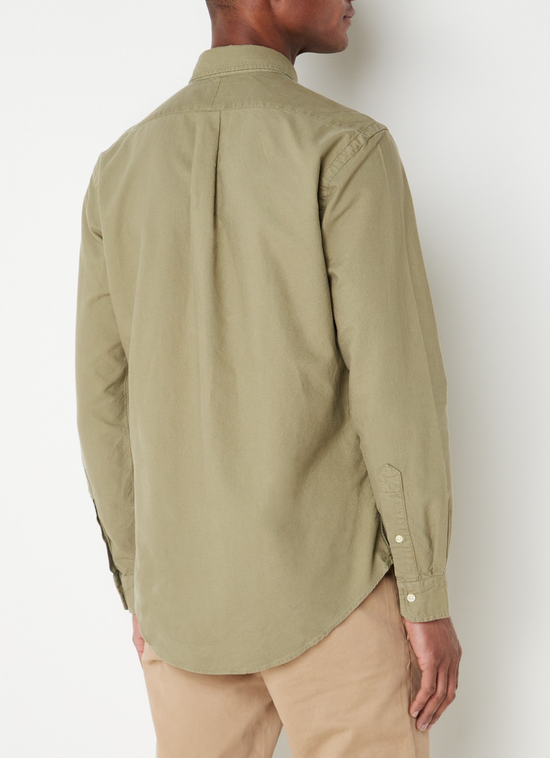 Ralph Lauren Slim fit overhemd met button down kraag - achterkant 4 olijfgroen