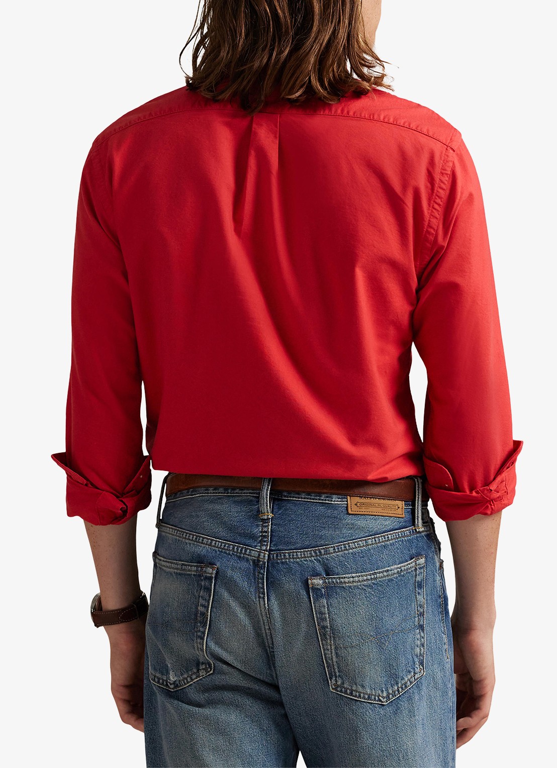 Ralph Lauren Slim fit overhemd met button down kraag - achterkant 5 new brick / rood