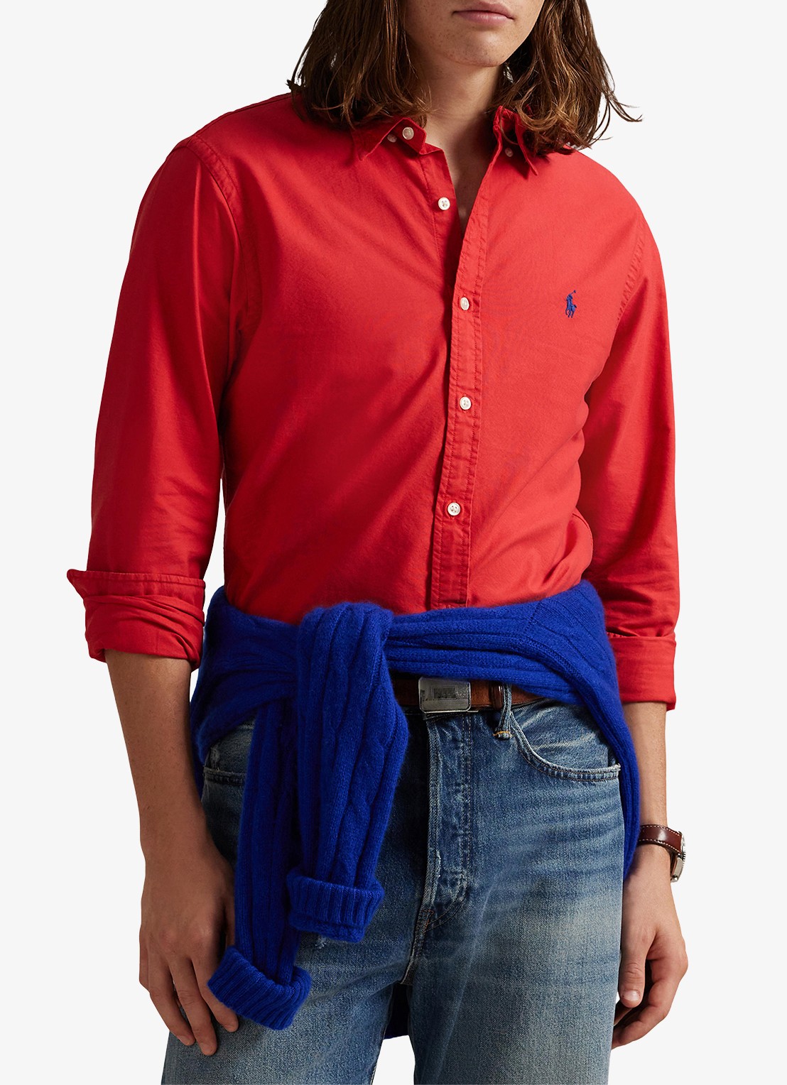 Ralph Lauren Slim fit overhemd met button down kraag - detail 3 new brick / rood