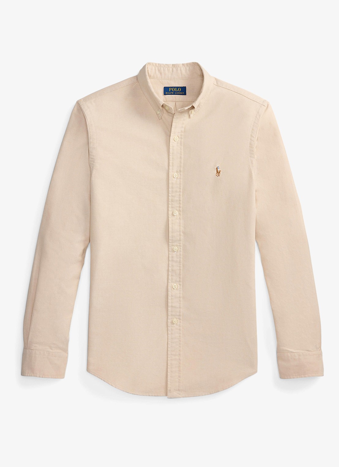 Ralph Lauren Slim fit overhemd met button down kraag - voorkant 4 camel/white / camel