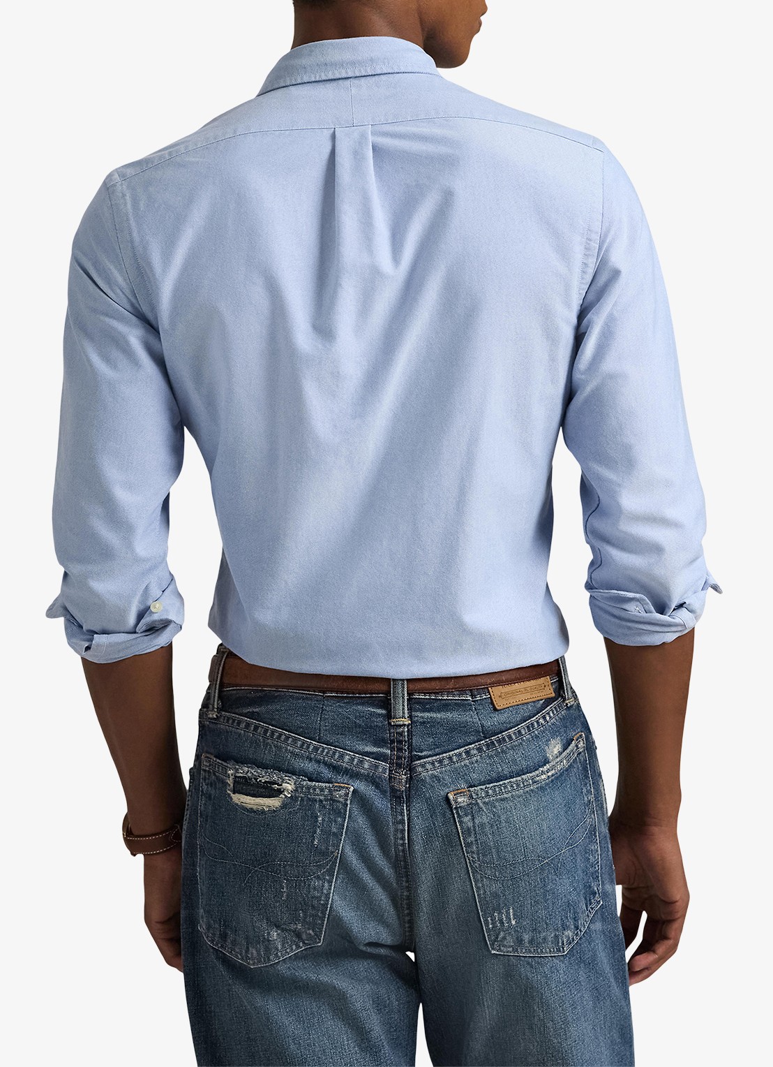 Ralph Lauren Slim fit overhemd met logo - achterkant bsr blue - lichtblauw
