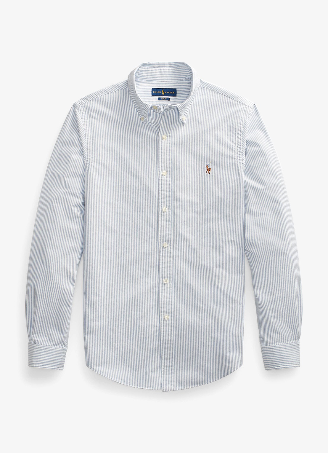Ralph Lauren Slim fit overhemd met logo - voorkant 3 bsr blue / white - blauw