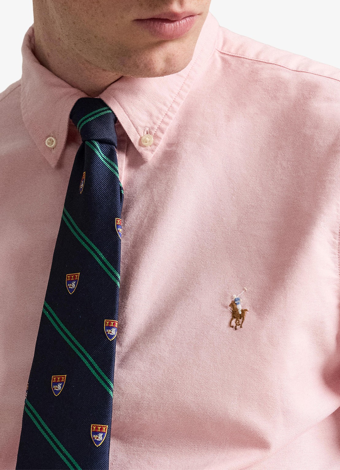 Ralph Lauren Slim fit overhemd met logo - detail 2 bsr pink / roze