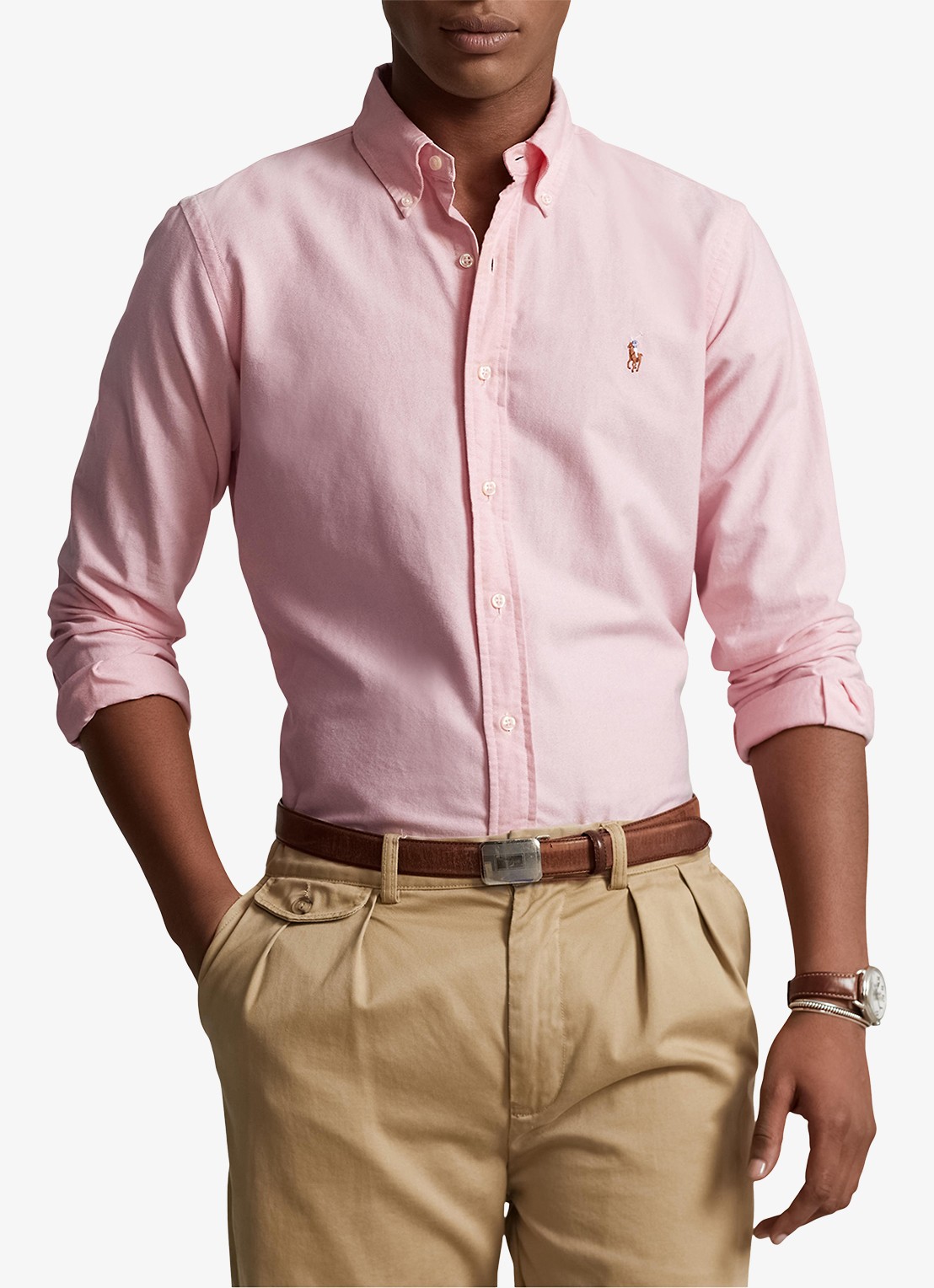Ralph Lauren Slim fit overhemd met logo - detail 3 bsr pink / roze