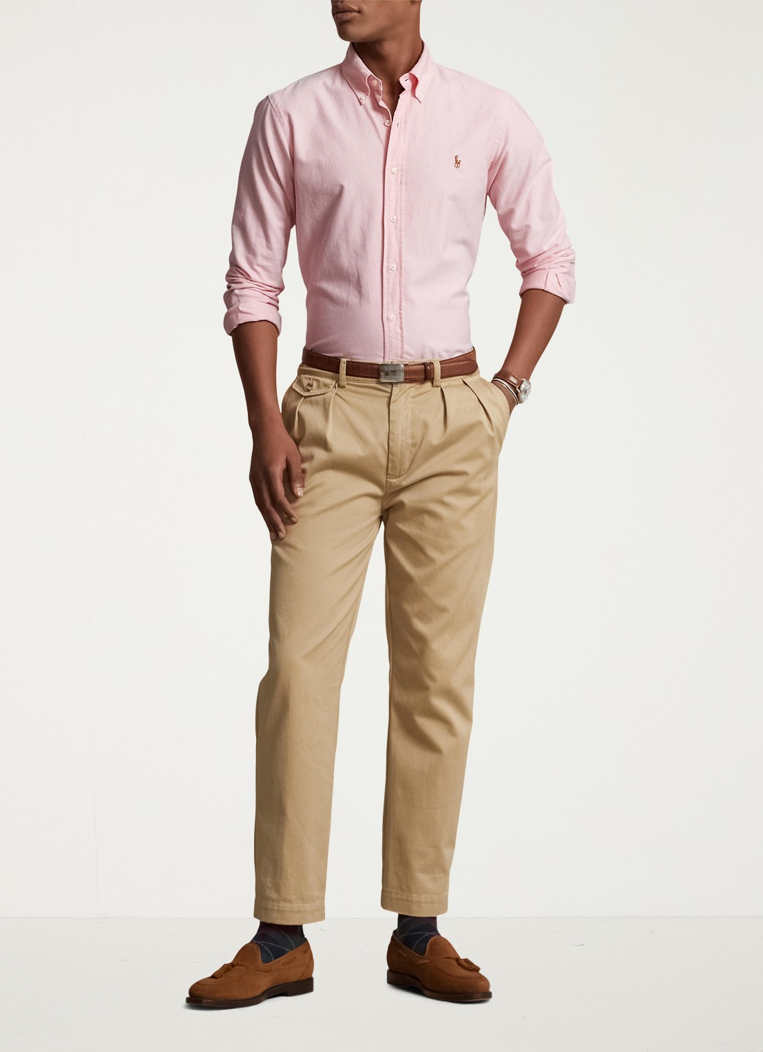 Ralph Lauren Slim fit overhemd met logo - detail 4 bsr pink / roze