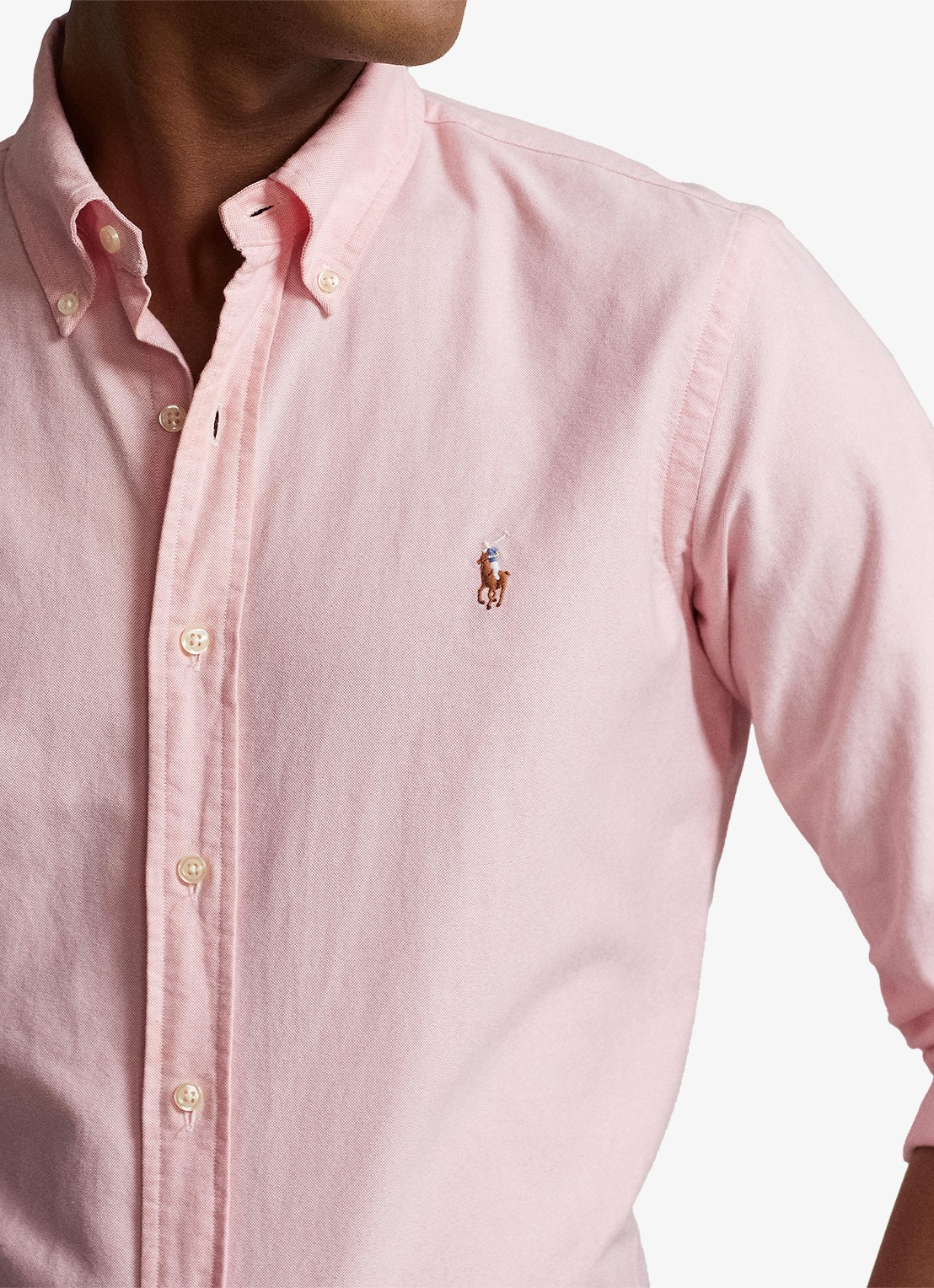 Ralph Lauren Slim fit overhemd met logo - detail 5 bsr pink / roze